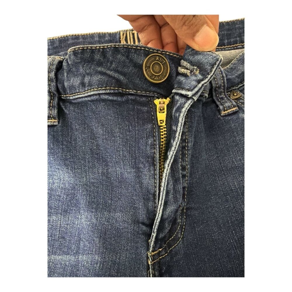 Kut From The Kloth Womens Denim Skinny Jeans With Frayed Hem Size 16 Blue Cotton - Picture 5 of 15